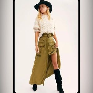 Free People Suede The Feeling of Falling Utility Skirt Size M